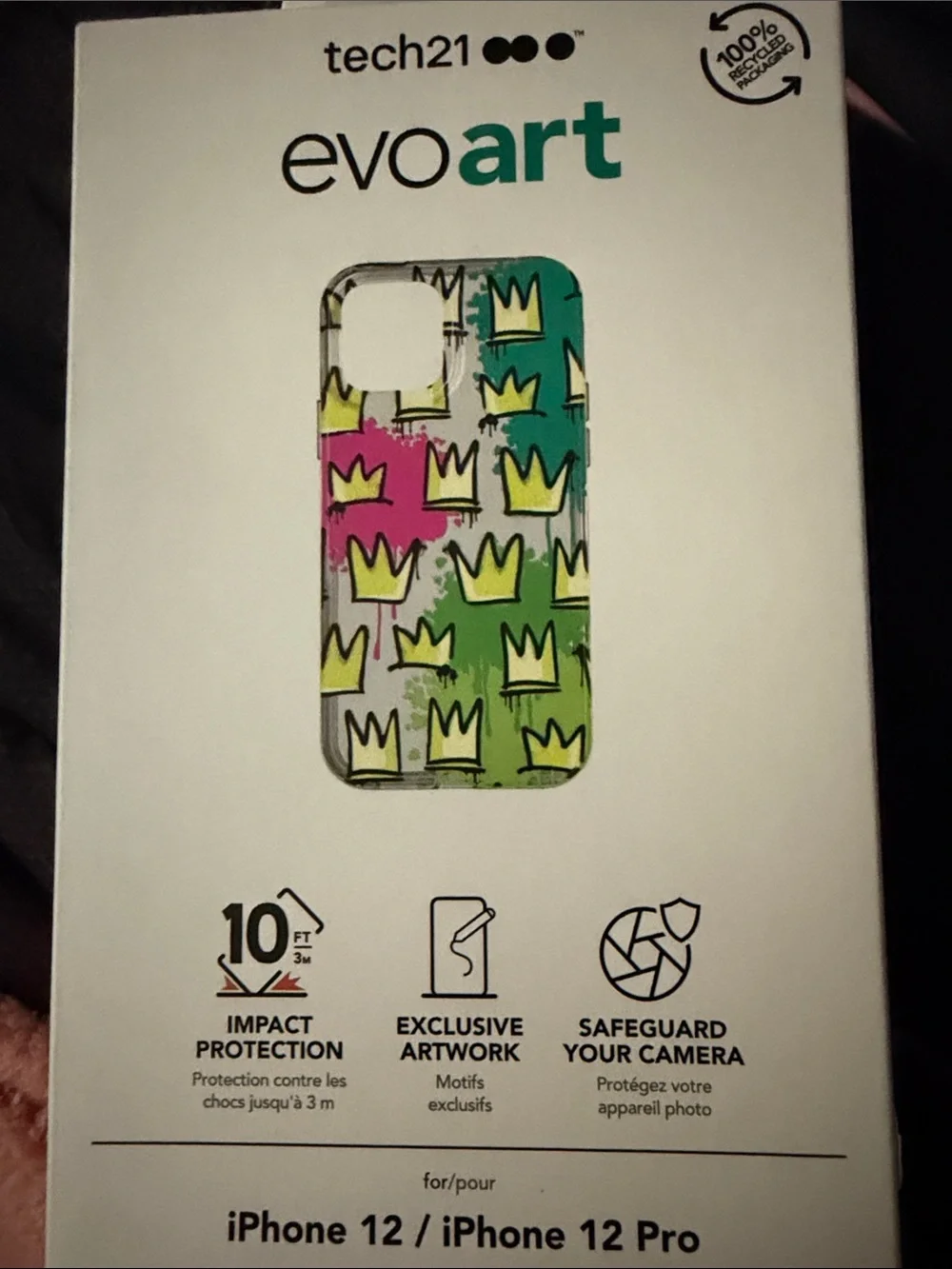 tech21 evoart Phone Case - Green, Pink, Yellow